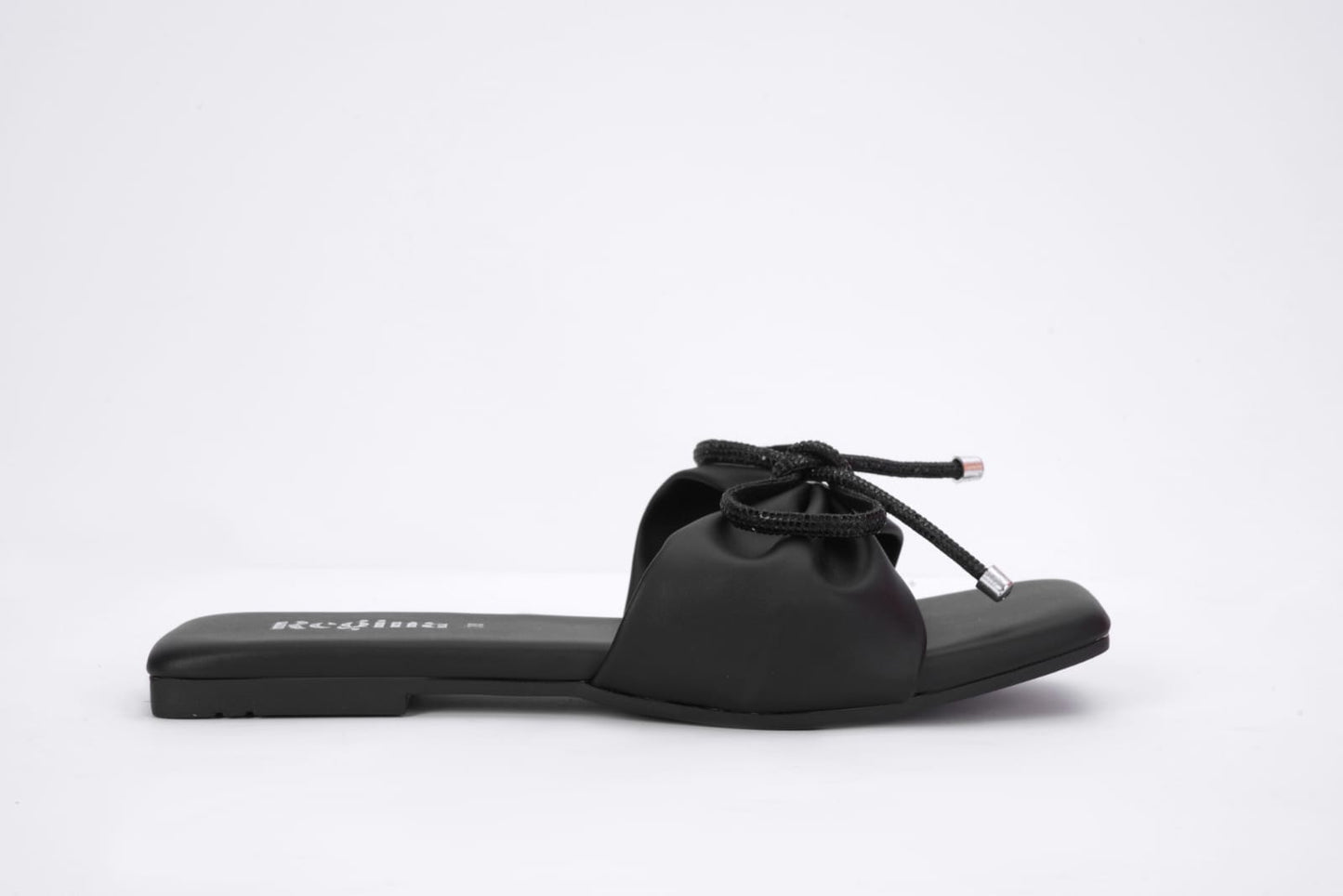 Regina Bow Accent Black Sliders