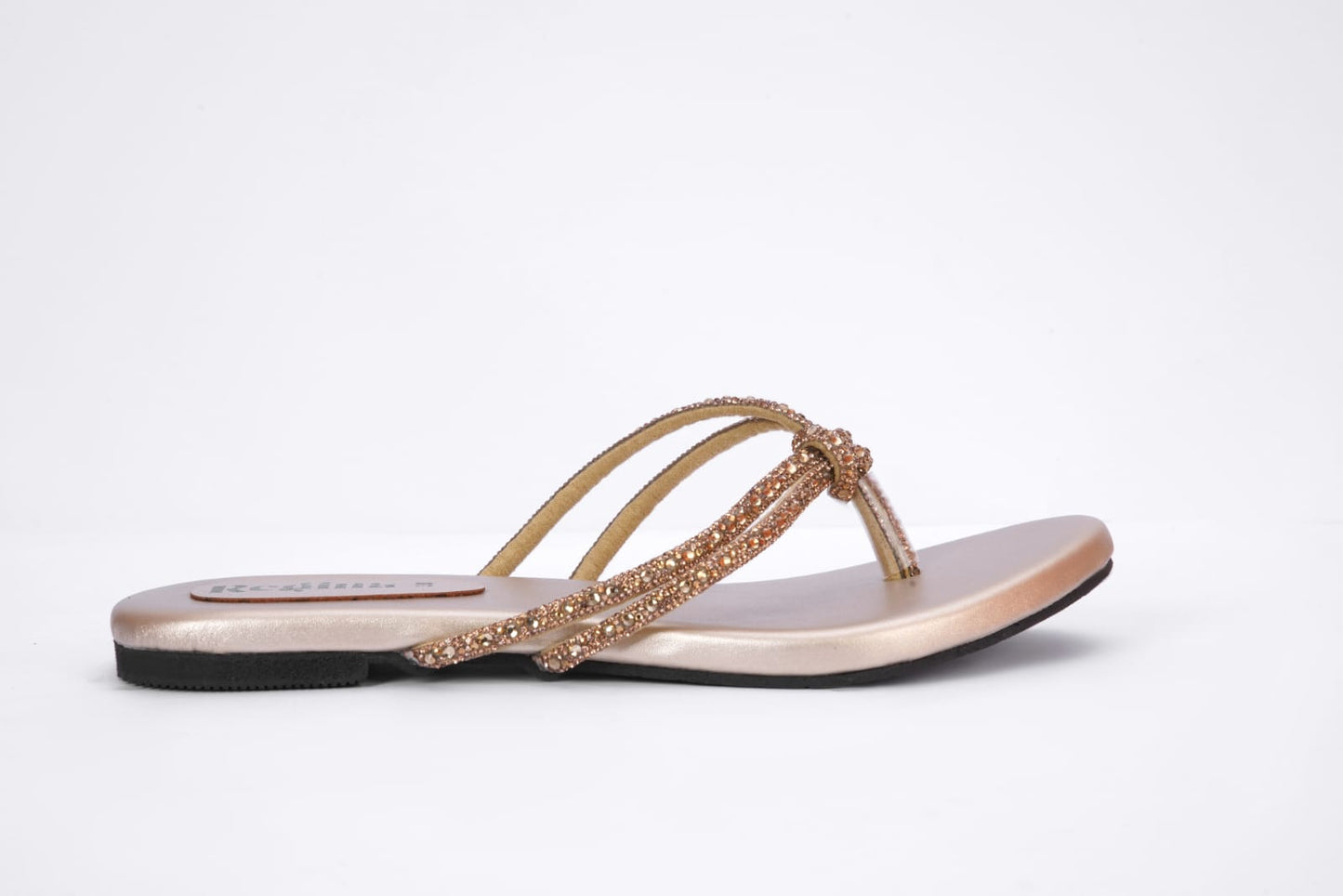 Regina Embellished Knot Golden Flats