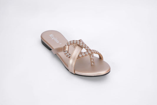 Regina Crystal Golden Flats