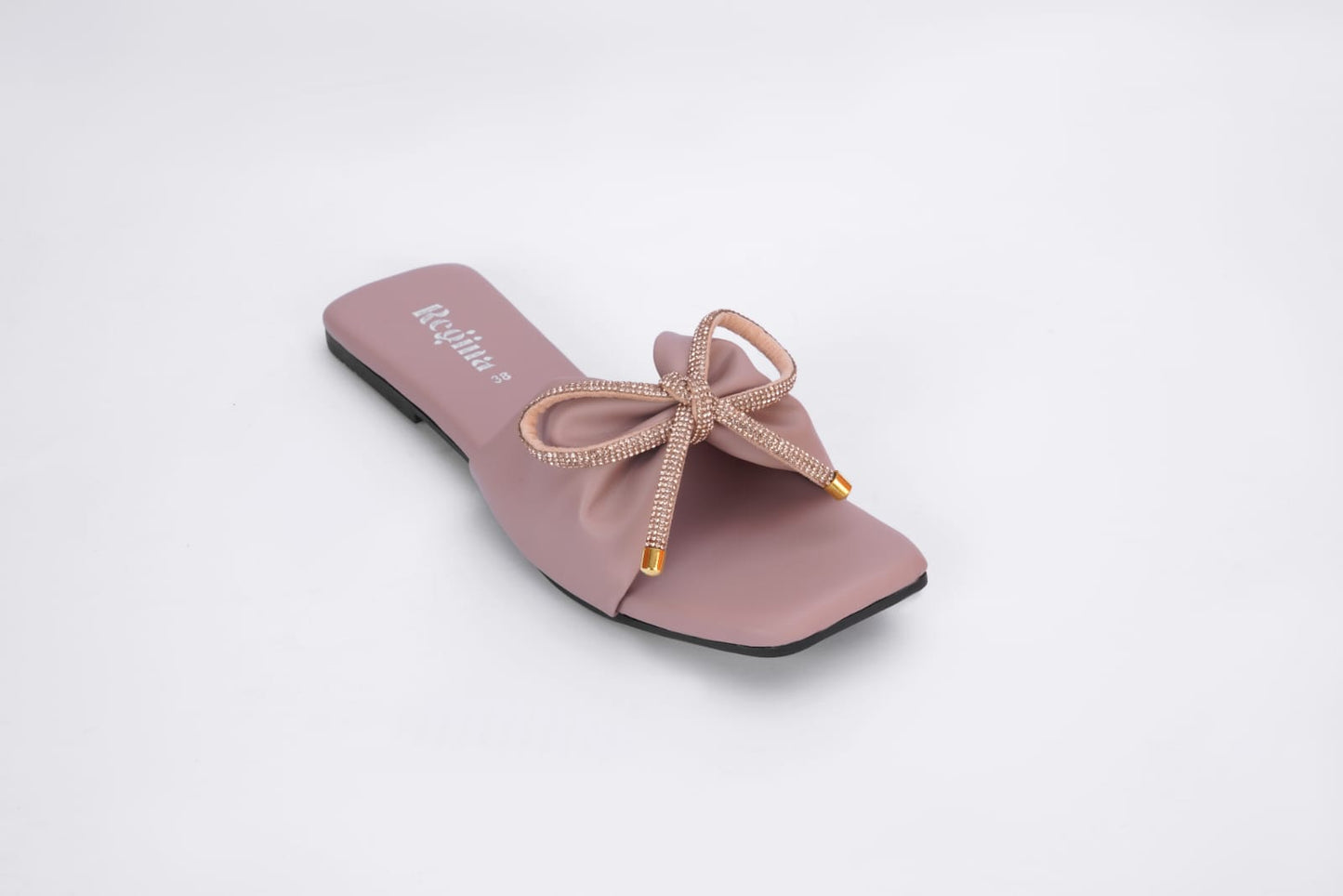 Regina Bow Accent Pink Sliders