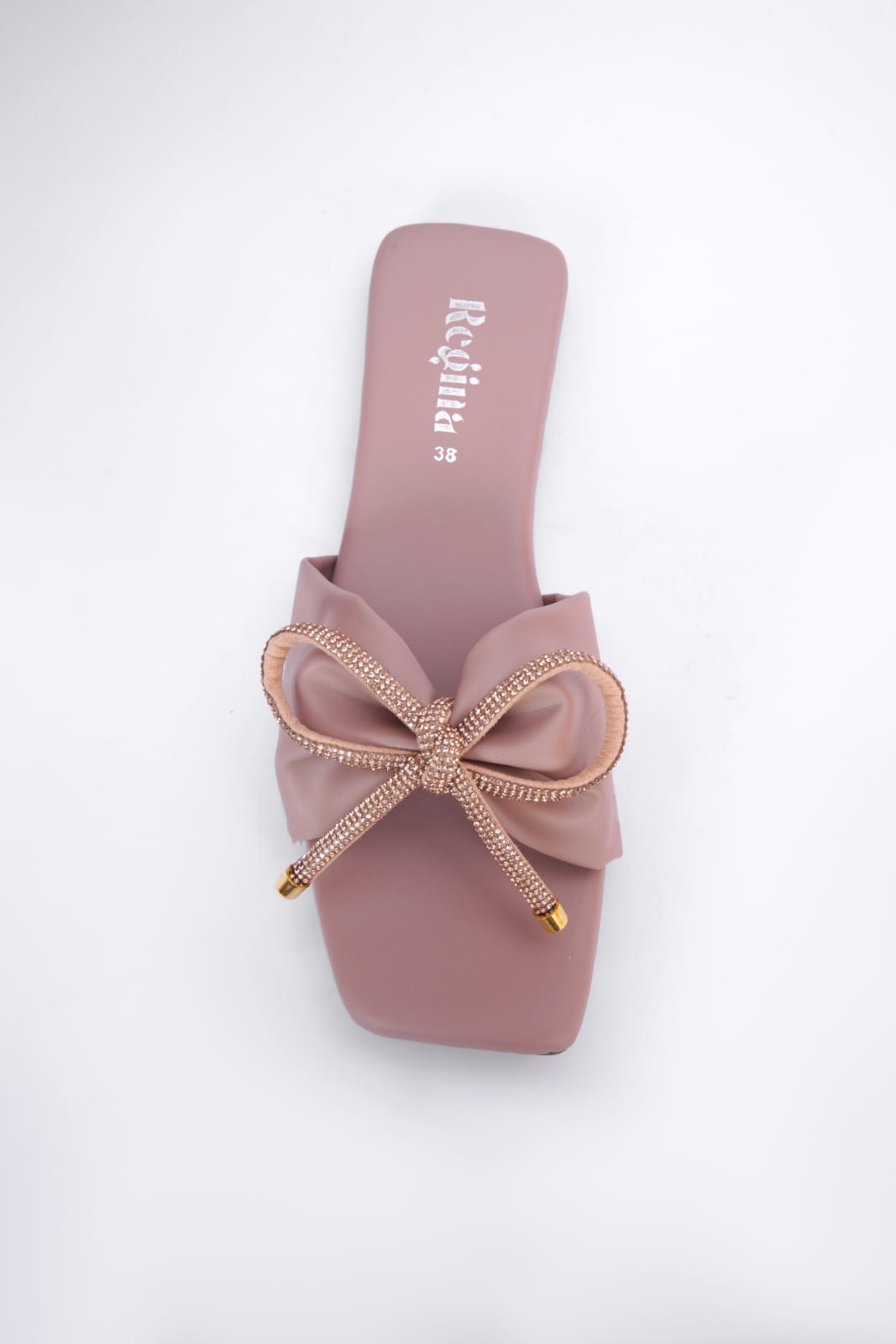 Regina Bow Accent Pink Sliders