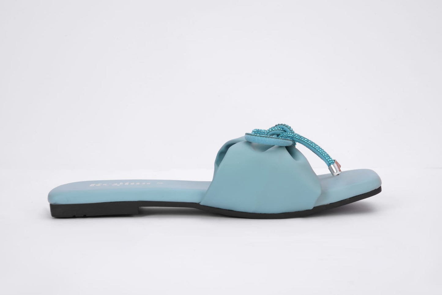 Regina Bow Accent Ice Blue Sliders
