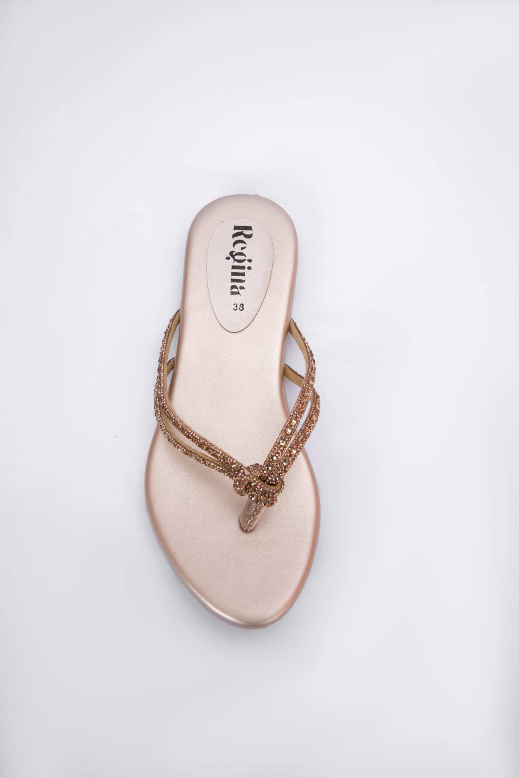 Regina Embellished Knot Golden Flats