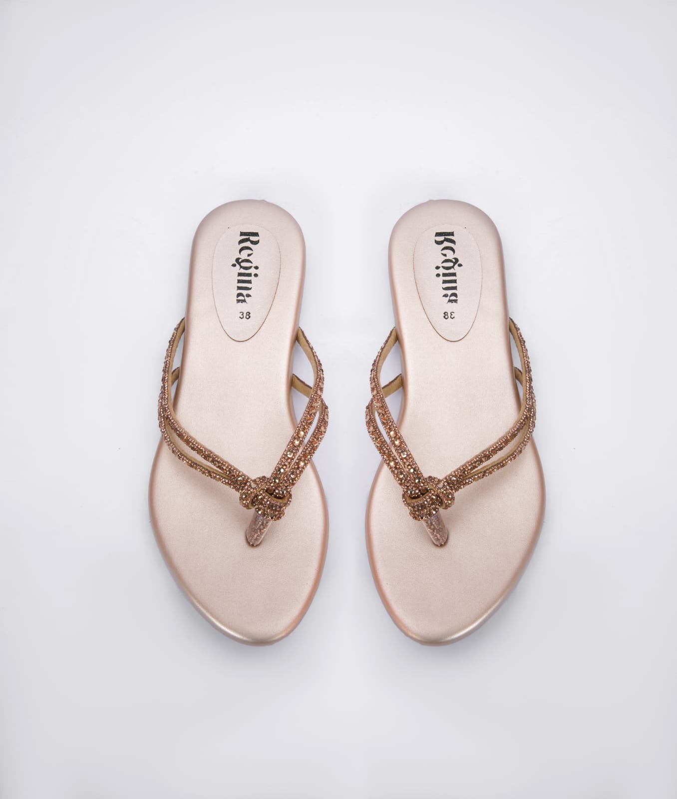 Regina Embellished Knot Golden Flats