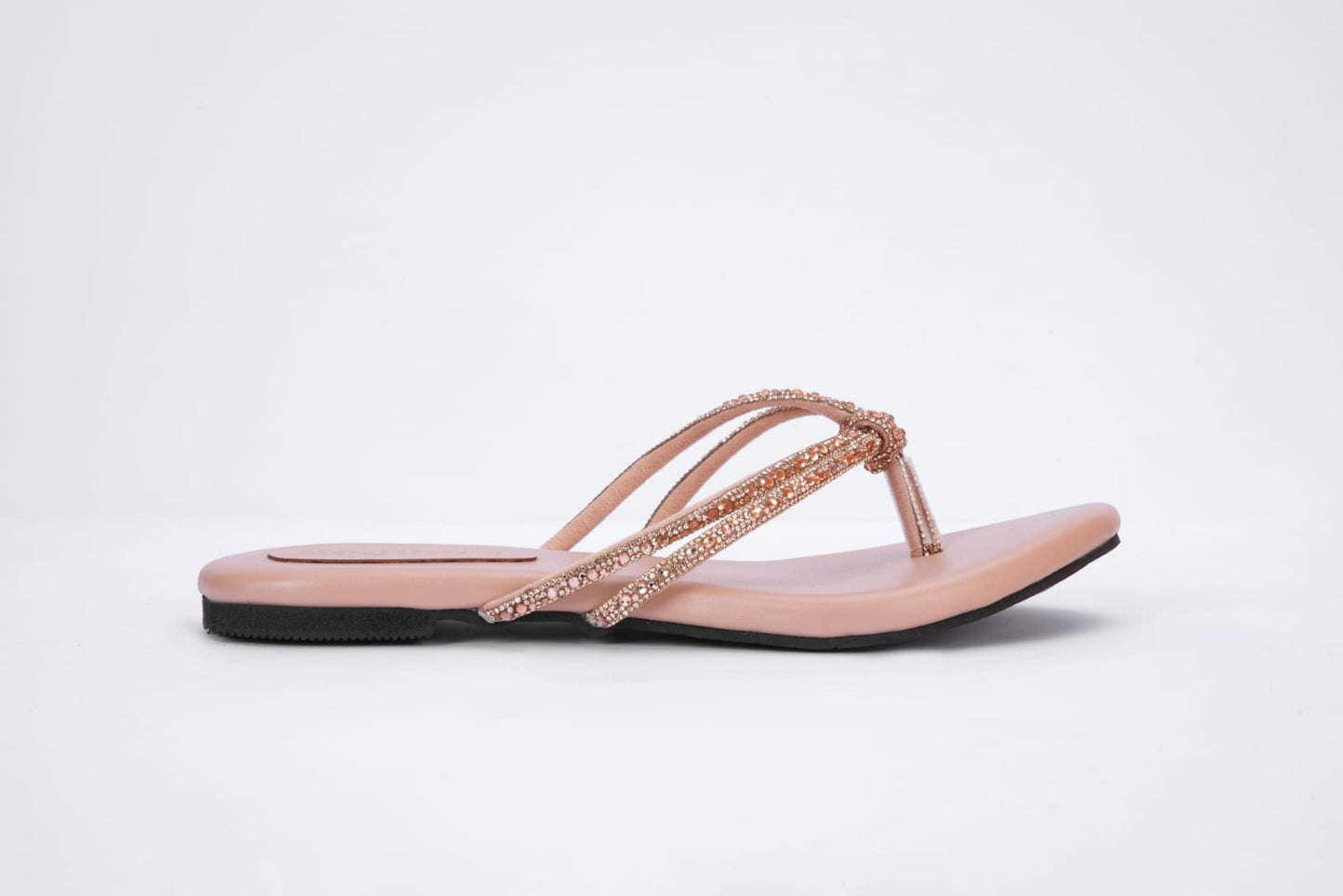 Regina Embellished Knot Peach Flats