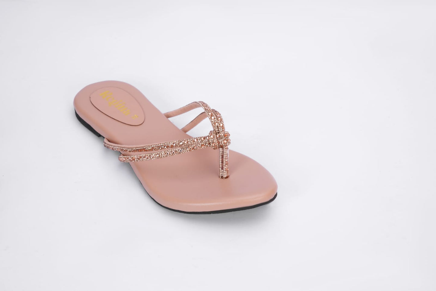 Regina Embellished Knot Peach Flats