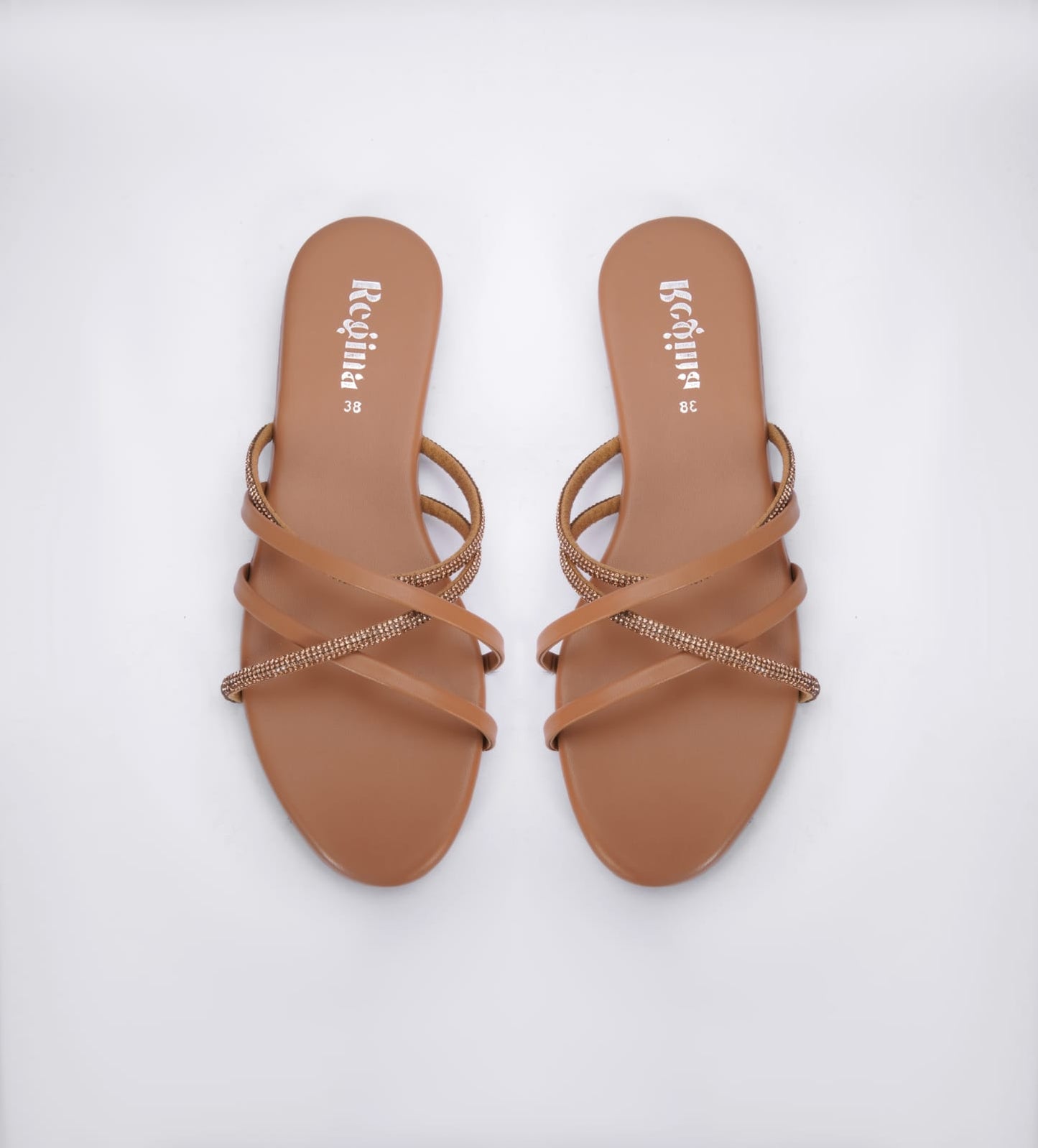 Regina Multi-Strap Brown Sliders