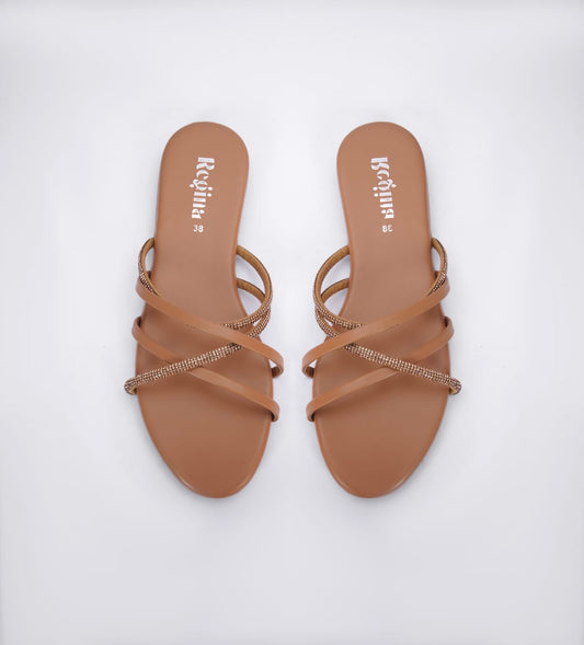 Regina Multi-Strap Brown Sliders