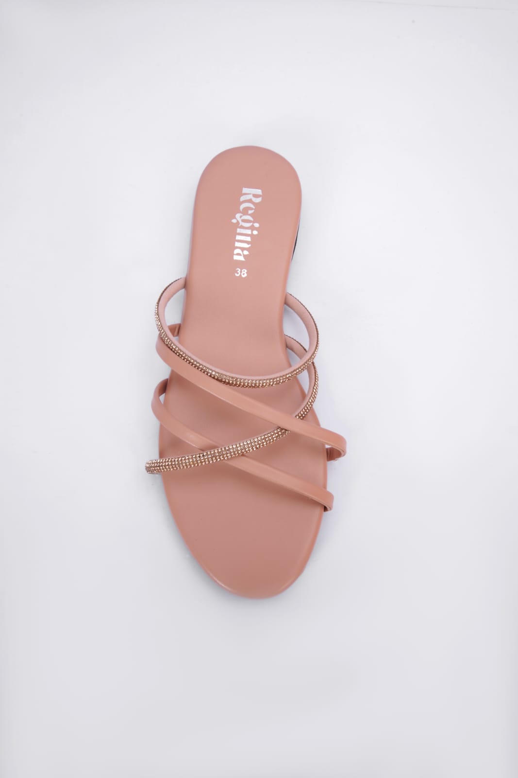 Regina Multi Strap Peach Sliders