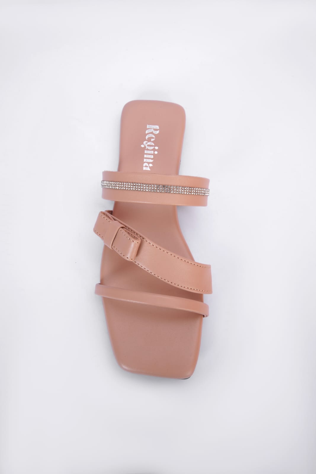 Regina Triple Strap Peach Sliders