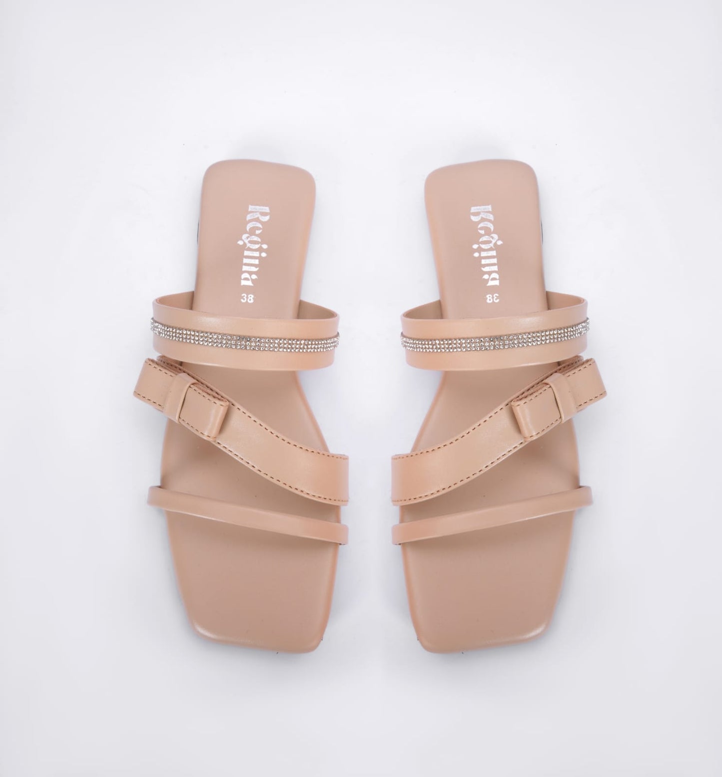 Regina Triple Strap Cream Sliders