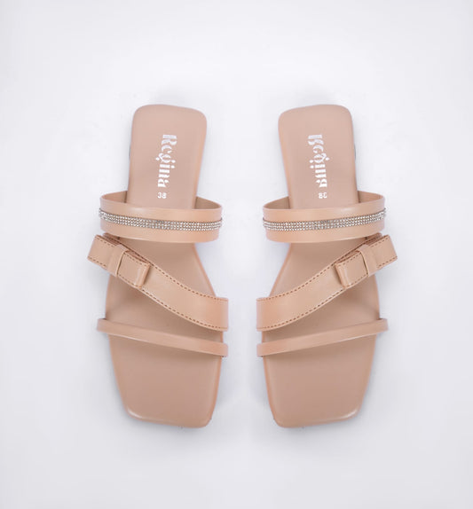 Regina Triple Strap Cream Sliders