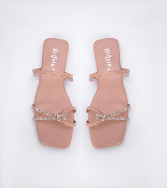 Regina Double Strap Peach Sliders