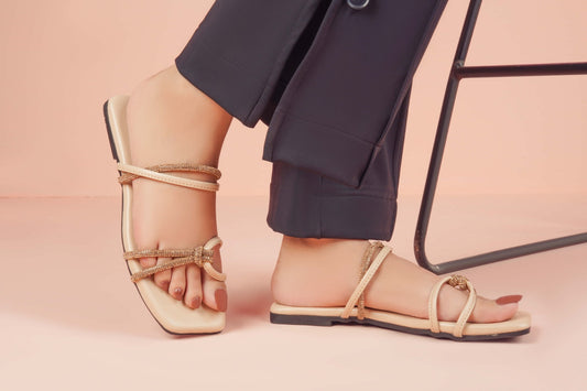 Regina Double Strap Cream Sliders