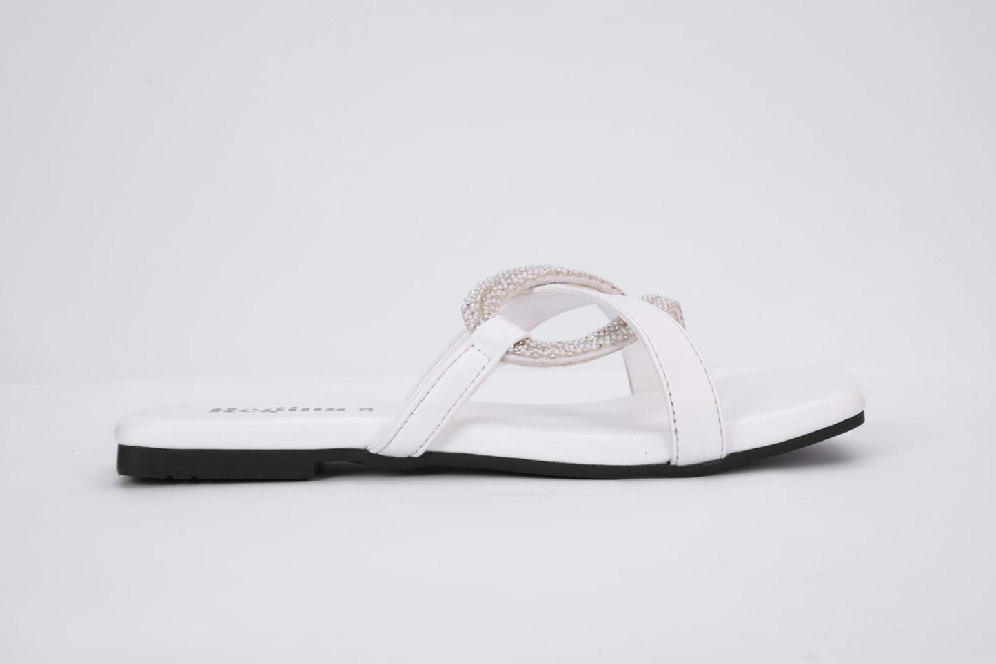 Regina Sparkle-Braid White Sliders