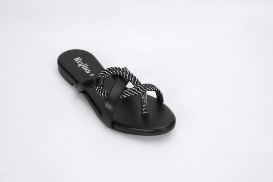 Regina Braided Black Flats