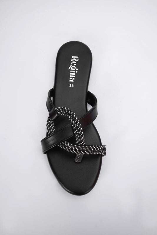 Regina Braided Black Flats