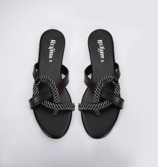 Regina Braided Black Flats