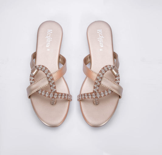 Regina Crystal Golden Flats