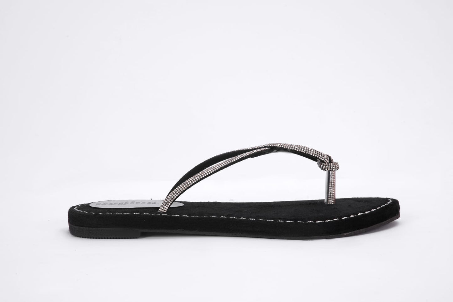 Regina Black Velvet Sandals