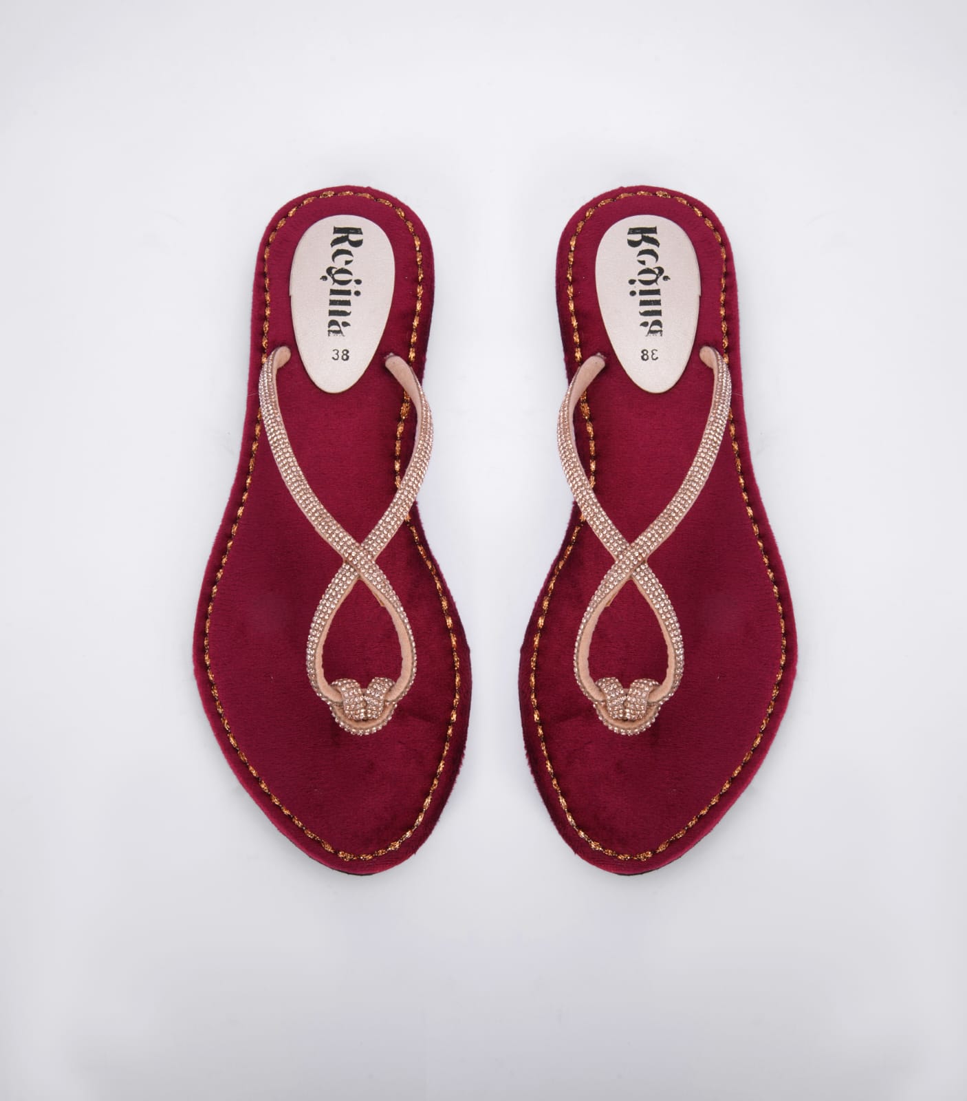 Regina Braided Maroon Flats